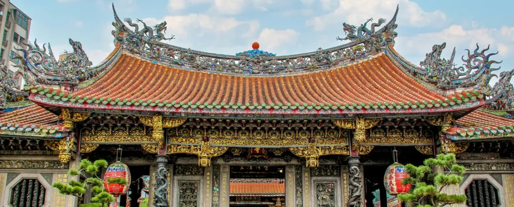Vue du temple Longshan à Taipei