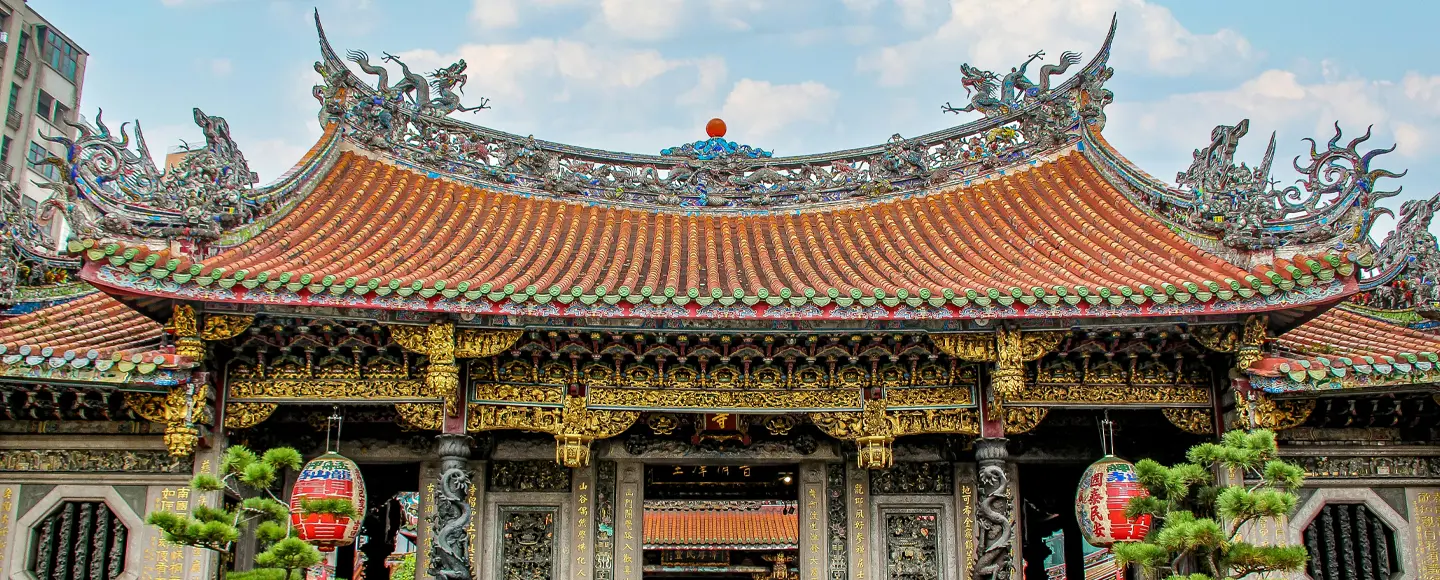 Vue du temple Longshan à Taipei
